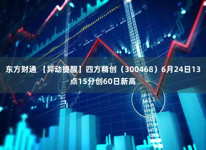 东方财通 【异动提醒】四方精创（300468）6月24日13点15分创60日新高